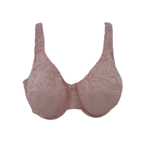Cacique Other - Cacique Light Pink Lace Sheer Bra 42DD 42 DD Unpadded Underwire Floral